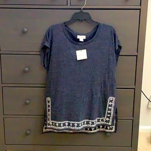 Liz Claiborne Embroidered Top NWT